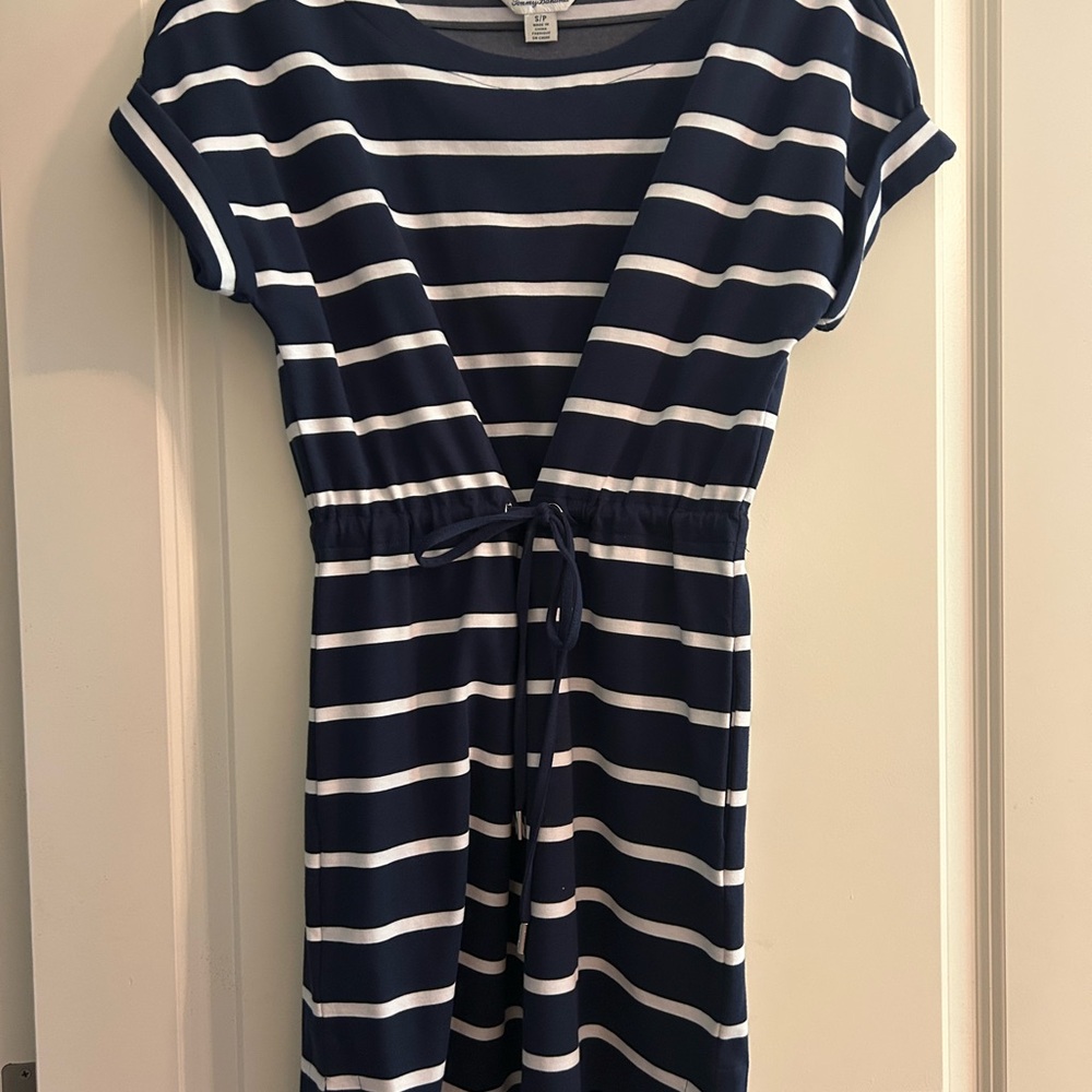Tommy Bahama Blue and White Mini Dress with Nautical Stripes